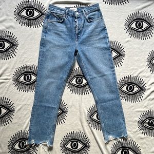 Agolde riley crop high rise straight haven wash size 26